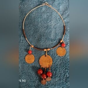 Vintage Handmade Necklace With Antique  Coins